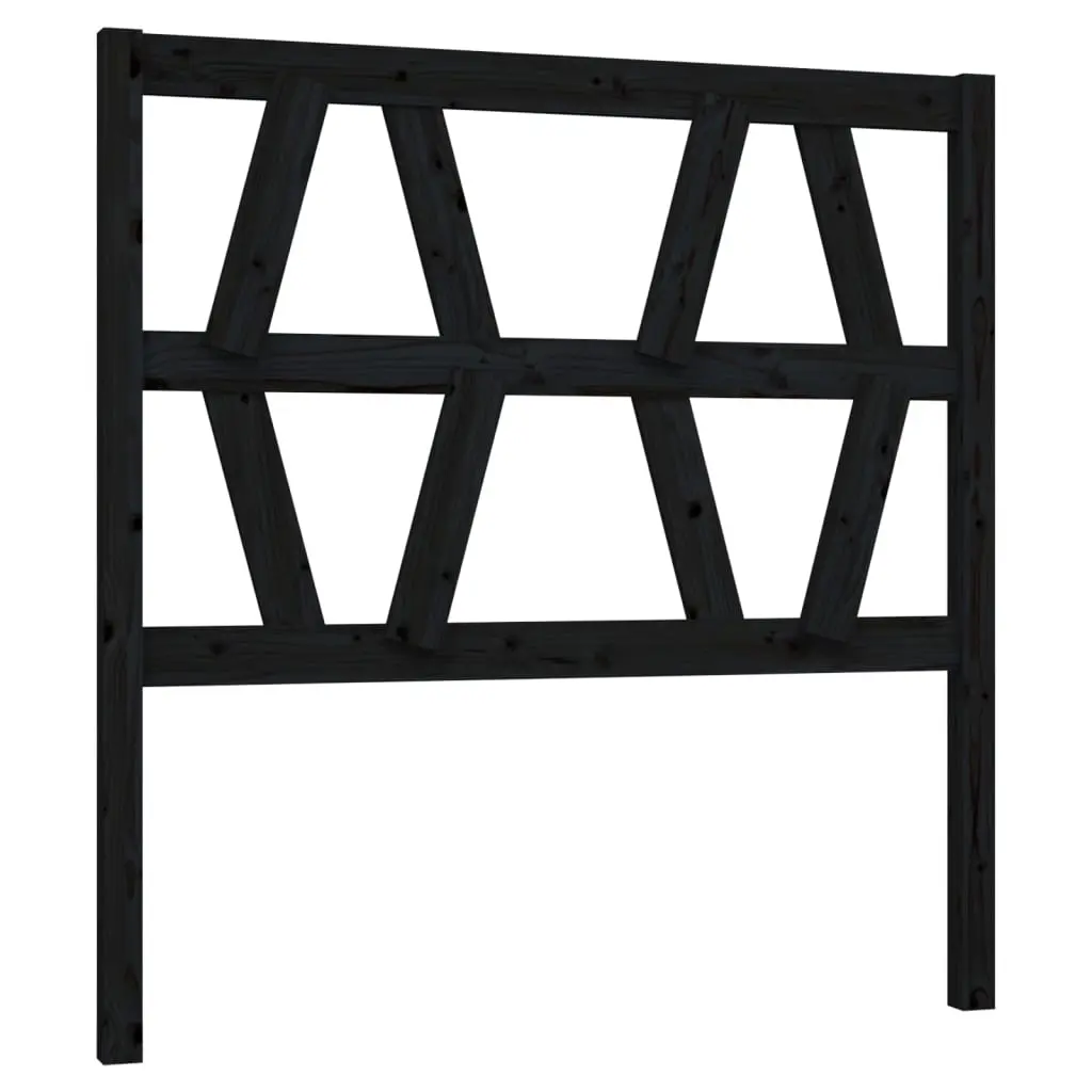 Bed Headboard Black 96 cm Solid Wood Pine 818604 - Furniture