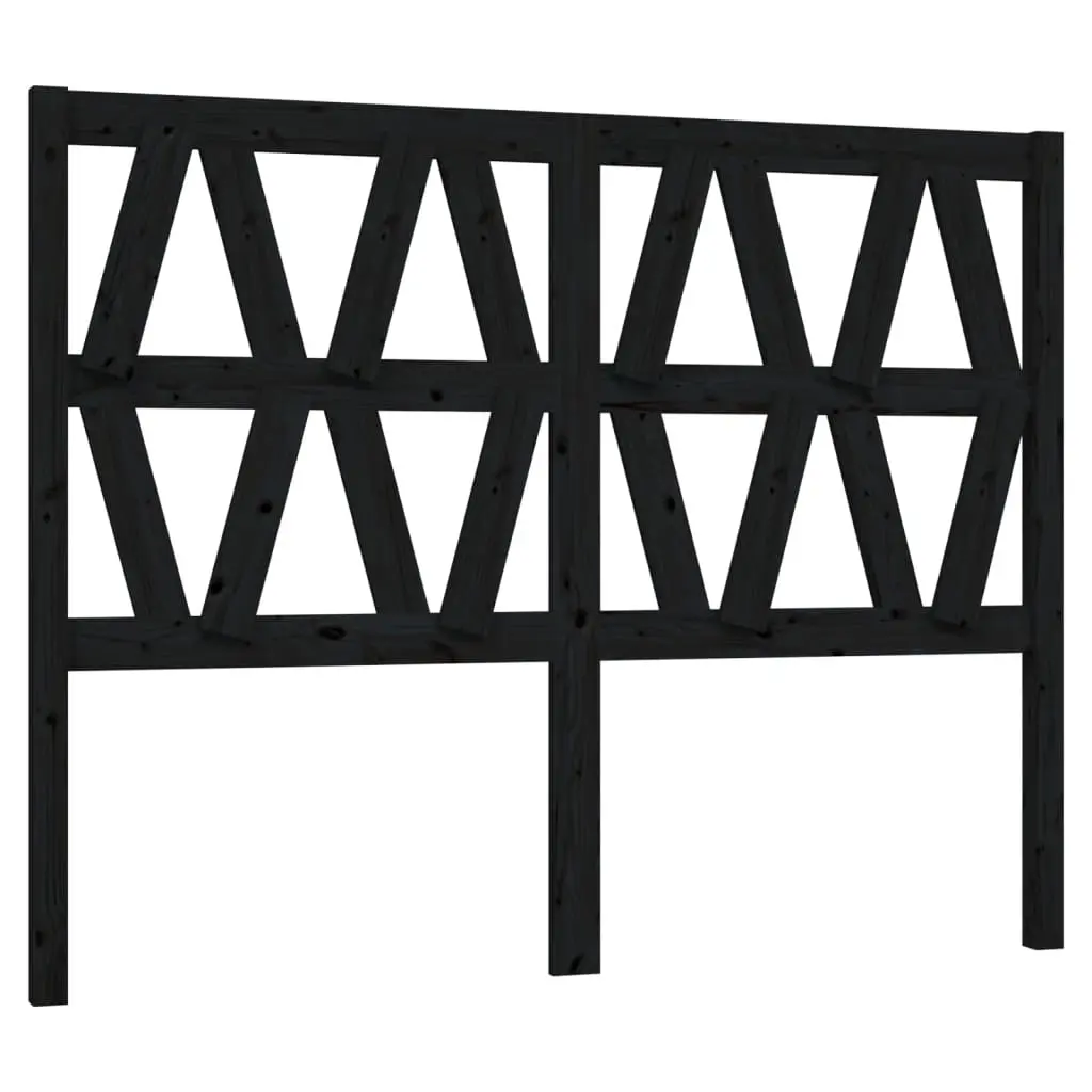 Bed Headboard Black 156 cm Solid Wood Pine 818629 - Furniture