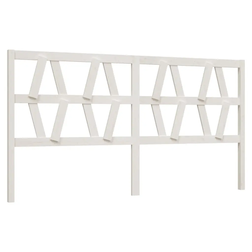Bed Headboard White 186 cm Solid Wood Pine 818636 - Furniture