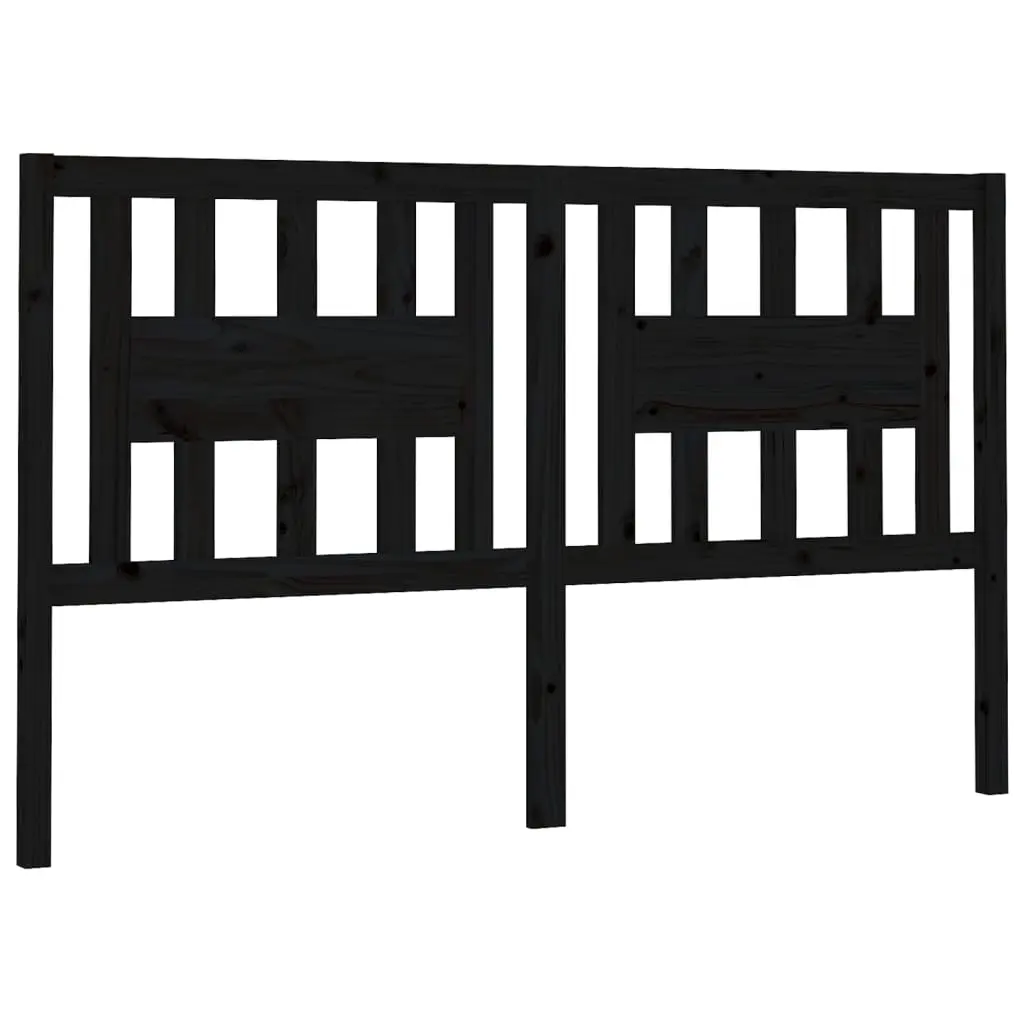 Headboard Black 141 cm Solid Wood Pine 818669 - Furniture
