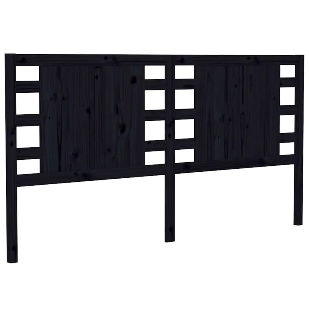 Headboard Black 141 cm Solid Wood Pine 818769 - Furniture