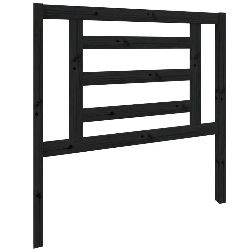 Bed Headboard Black 96 cm Solid Wood Pine 818804 - Furniture