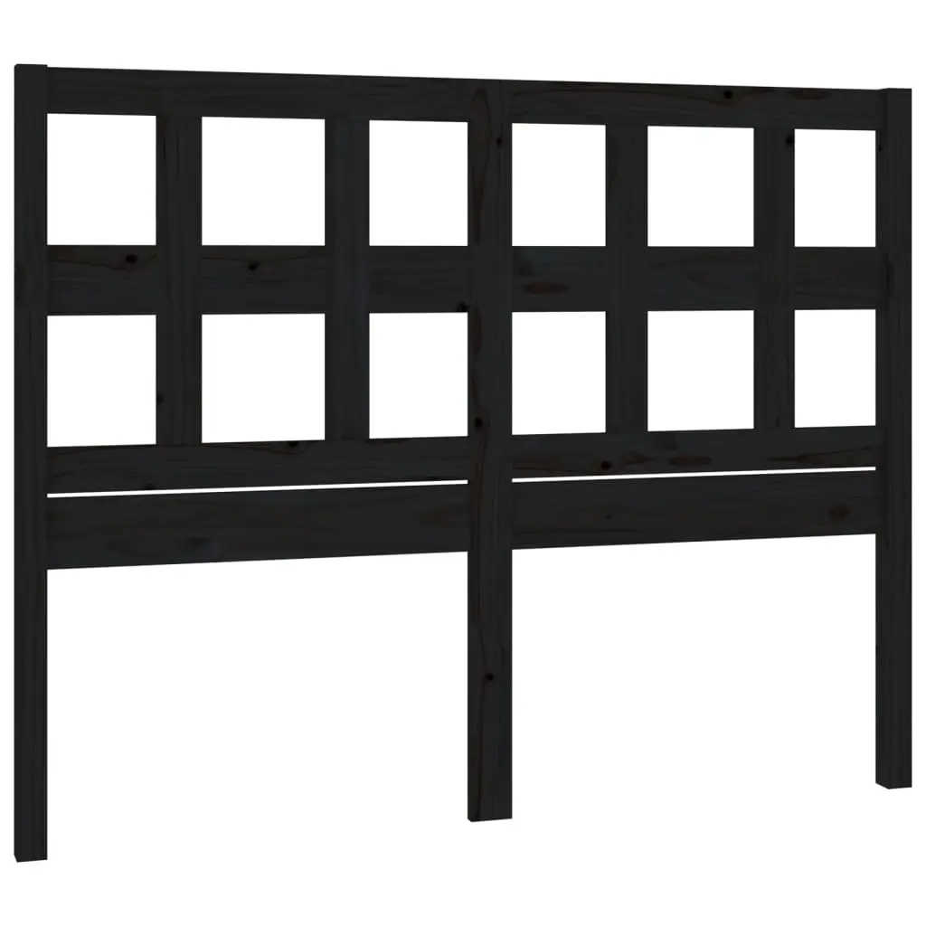 Bed Headboard Black 185.5 cm Solid Wood Pine 818939 - Furniture