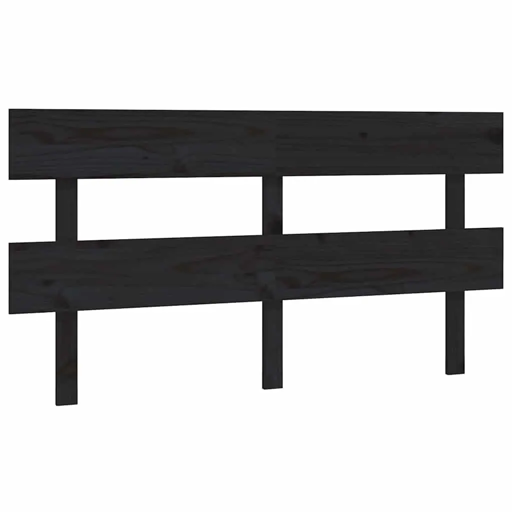 Bed Headboard Black 154 cm Solid Wood Pine 819079 - Furniture