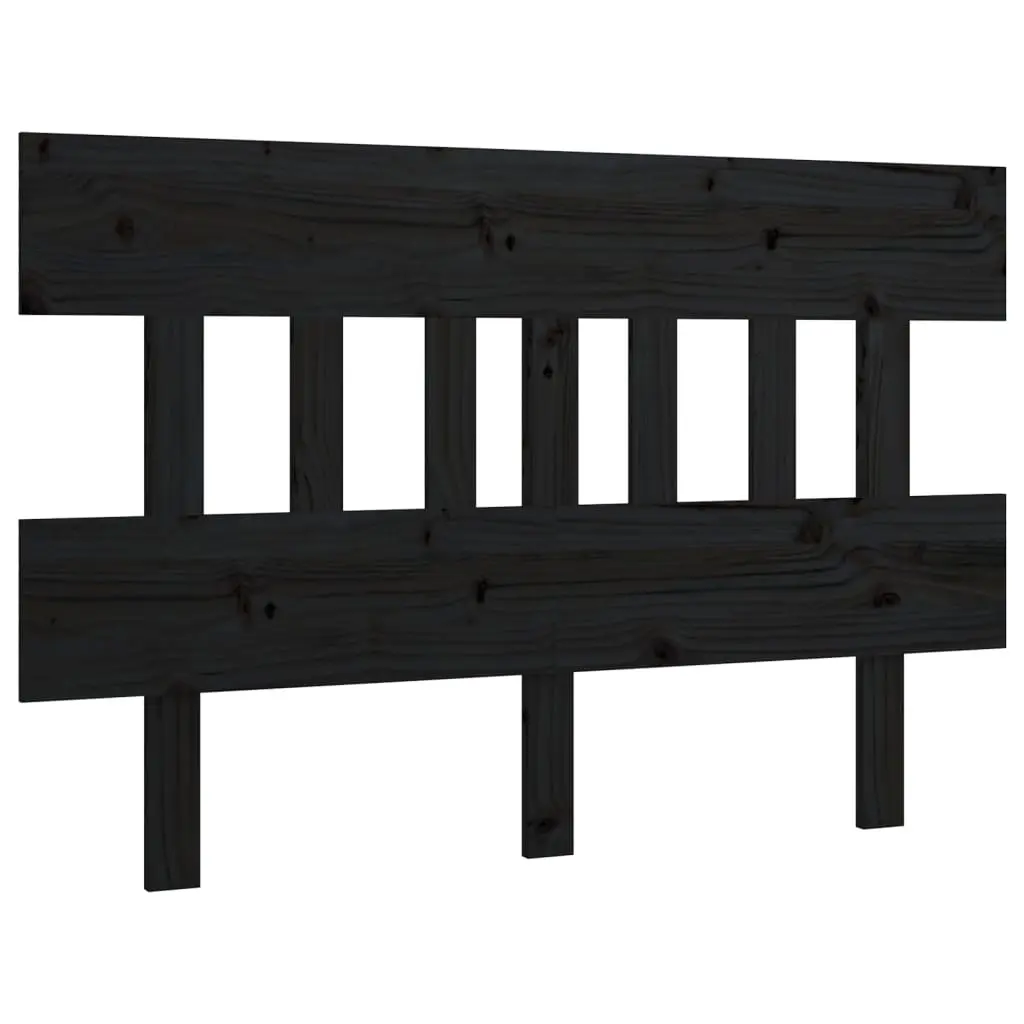 Bed Headboard Black 138.5 cm Solid Wood Pine 819119 - Furniture