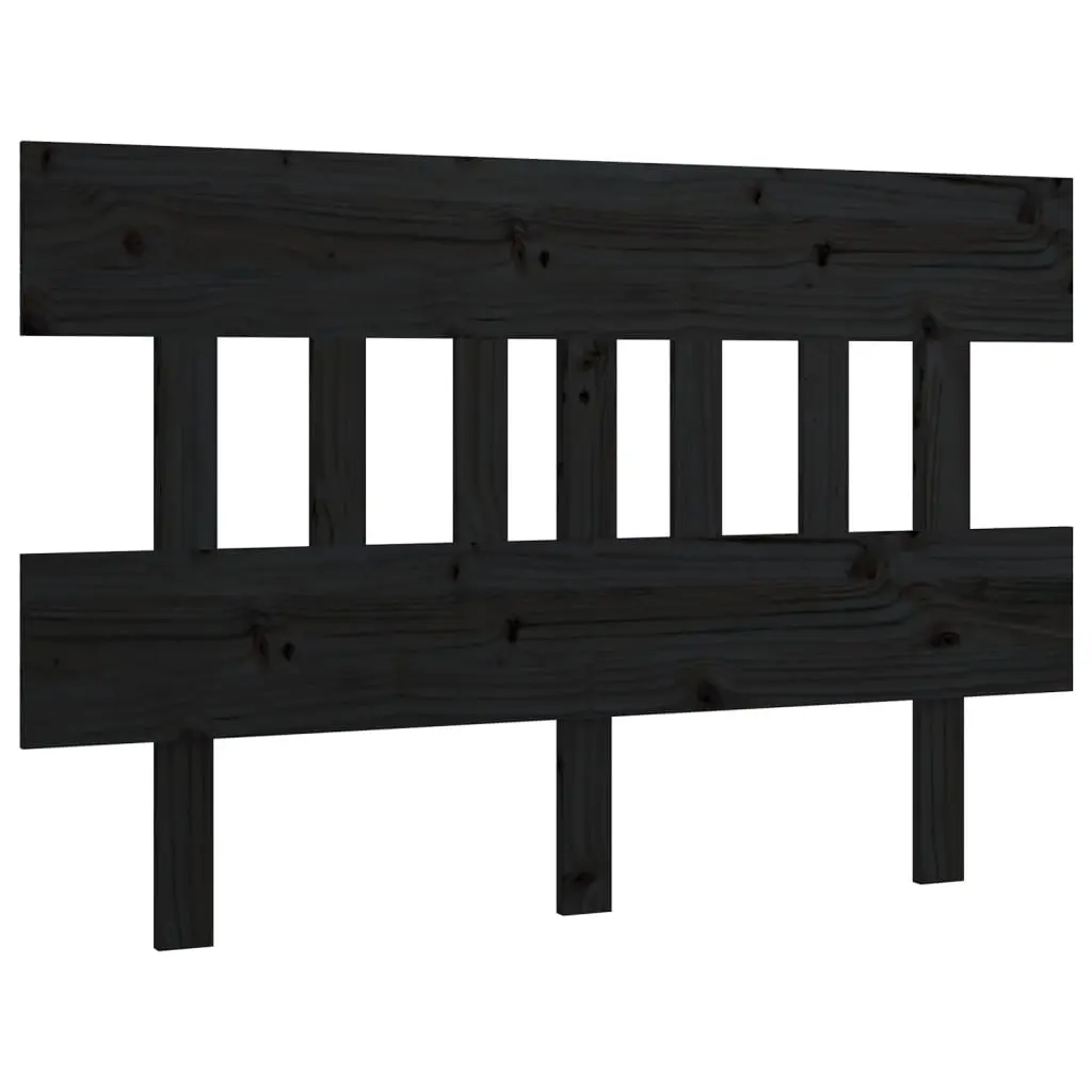 Bed Headboard Black 153.5 cm Solid Wood Pine 819129 - Furniture
