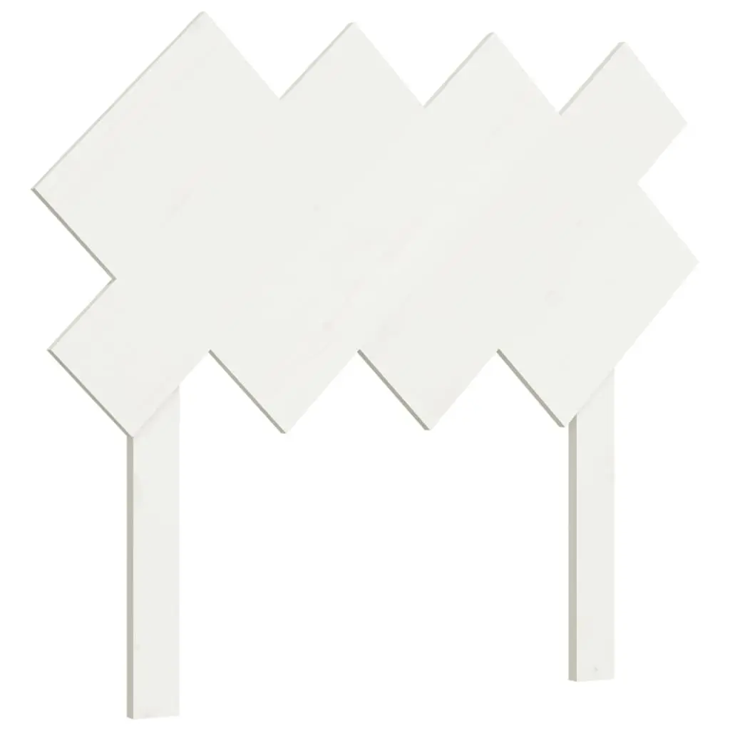 Bed Headboard White 92 cm Single Solid Wood Pine 819201 - Furniture