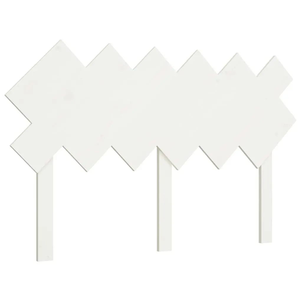 Bed Headboard White 132 cm Solid Wood Pine 819216 - Furniture
