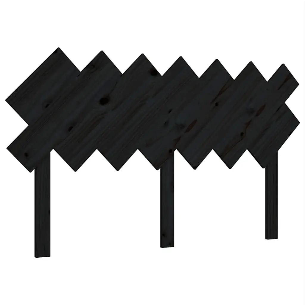 Bed Headboard Black 151.5 cm Solid Wood Pine 819229 - Furniture