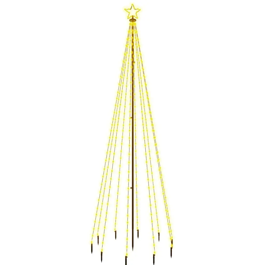 Christmas Tree with Spike Warm White 310 LEDs 300 cm 343554 - Home & Garden
