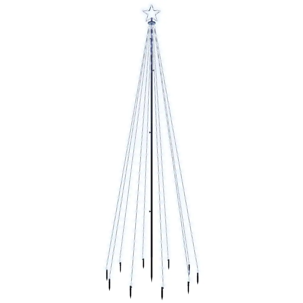 Christmas Tree with Spike Cold White 310 LEDs 300 cm 343555 - Home & Garden