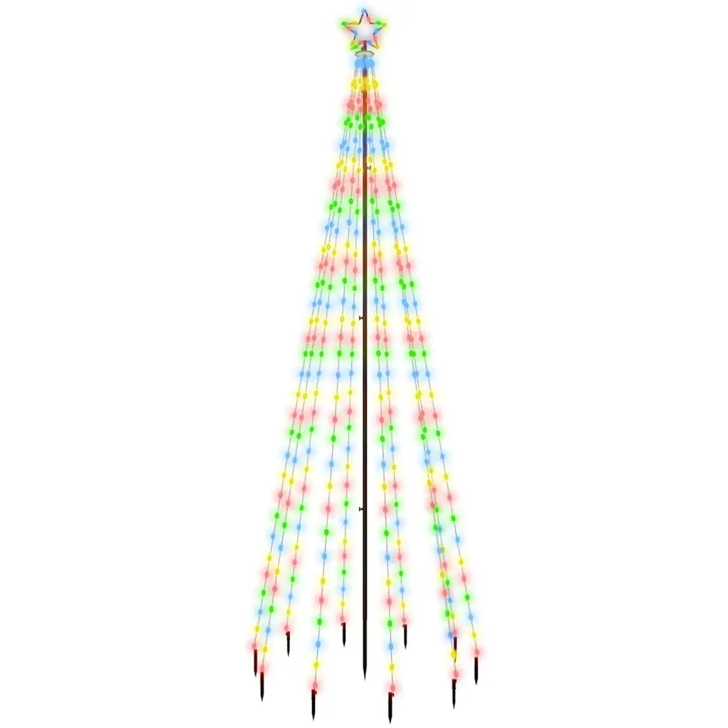 Christmas Tree with Spike Colourful 310 LEDs 300 cm 343556 - Home & Garden