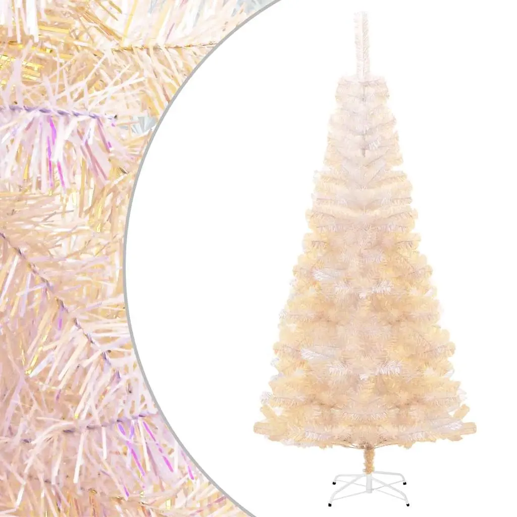 Artificial Christmas Tree with Iridescent Tips White 180 cm PVC 344635 - Home & Garden