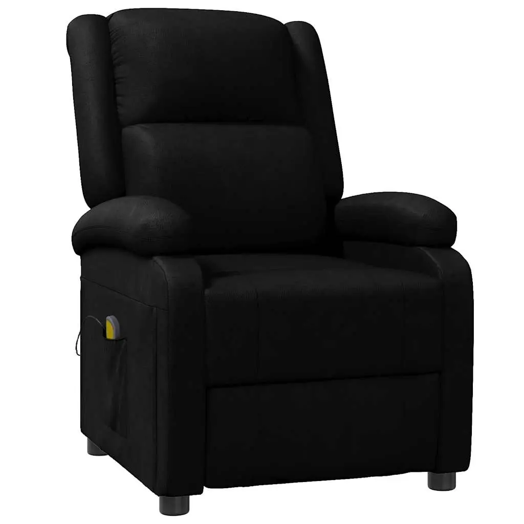 Massage Chair Black Faux Leather 344181 - Furniture