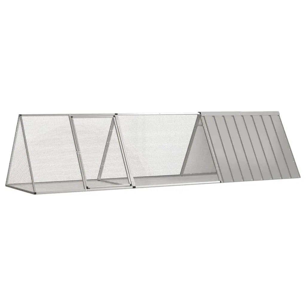 Rabbit Cage Grey 302.5x80.5x71 cm Galvanised Steel 3106449 - Pets