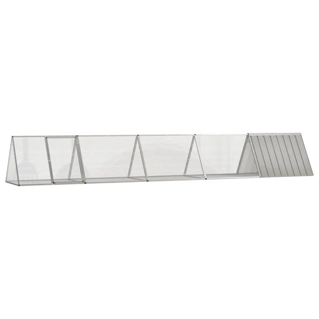 Rabbit Cage Grey 504.5x80.5x71 cm Galvanised Steel 3106451 - Pets