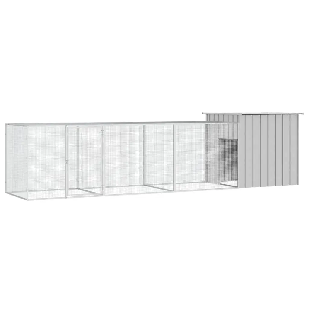 Chicken Cage Grey 400x91x100 cm Galvanised Steel 3106461 - Pets