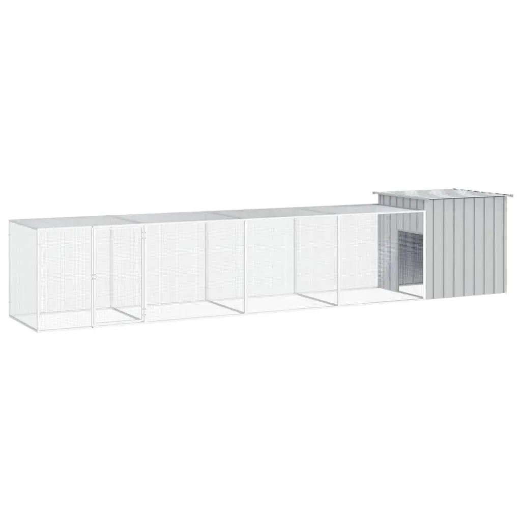 Chicken Cage Grey 500x91x100 cm Galvanised Steel 3106462 - Pets