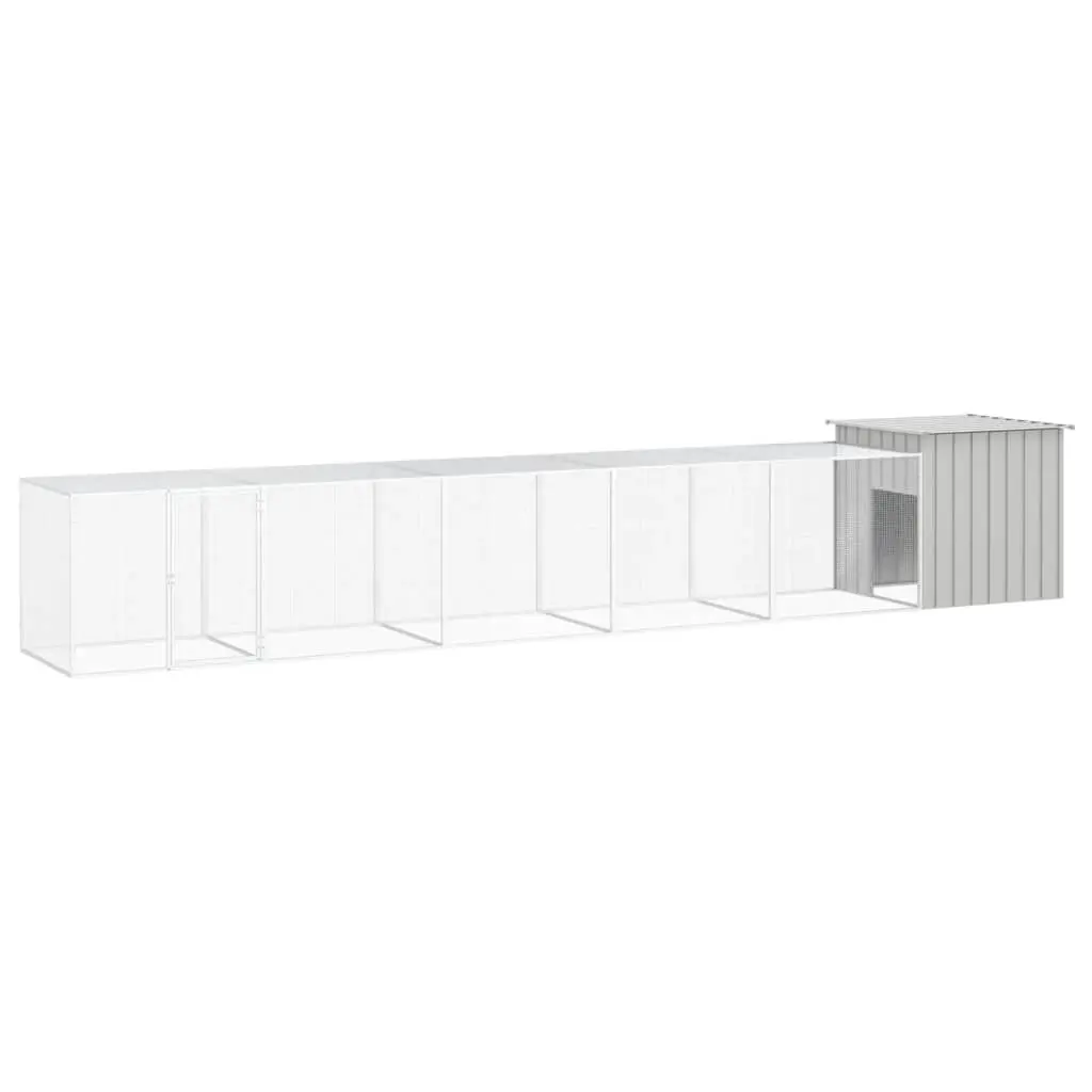 Chicken Cage Grey 600x91x100 cm Galvanised Steel 3106463 - Pets