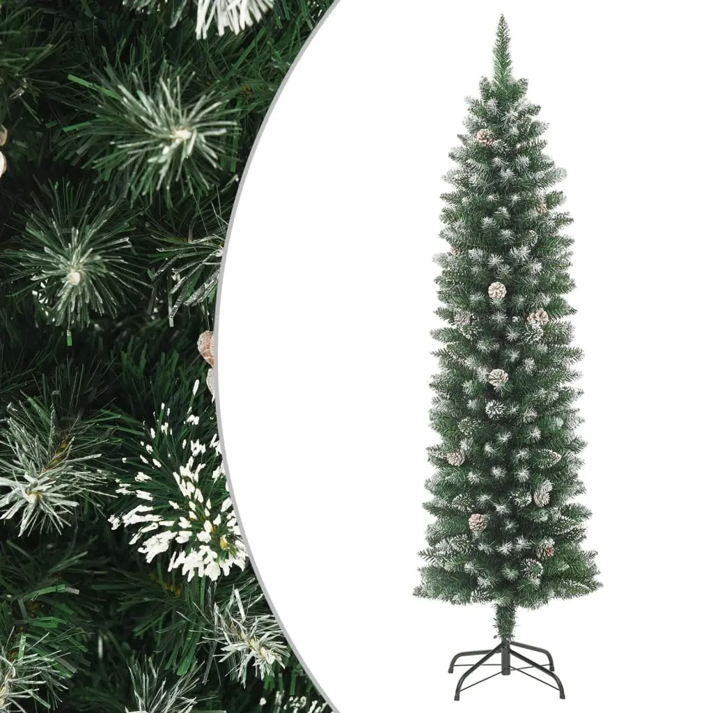 Artificial Slim Christmas Tree with Stand 240 cm PVC 345168 - Home & Garden