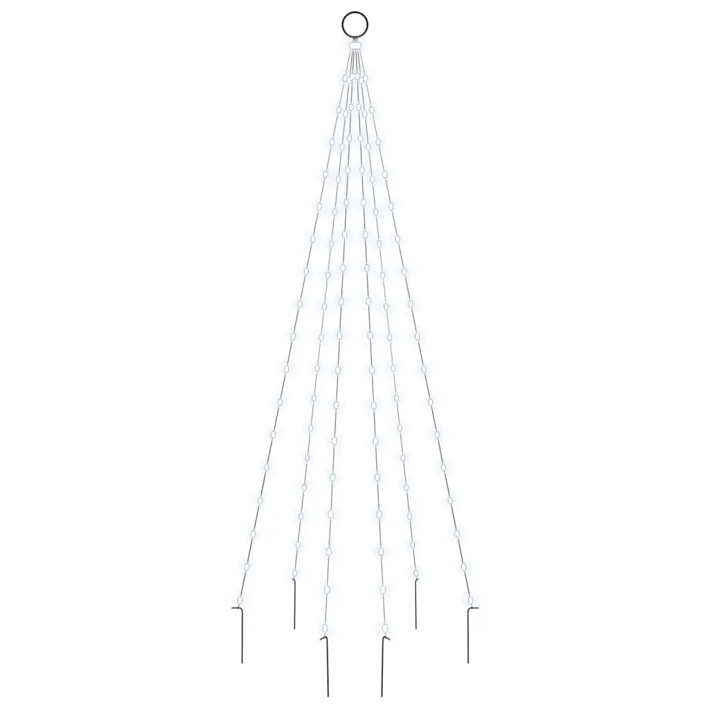 Christmas Tree on Flagpole Cold white 108 LEDs 180 cm 343519 - Home & Garden