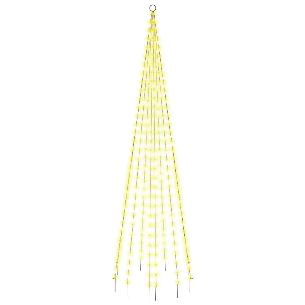 Christmas Tree on Flagpole Warm White 310 LEDs 300 cm 343522 - Home & Garden