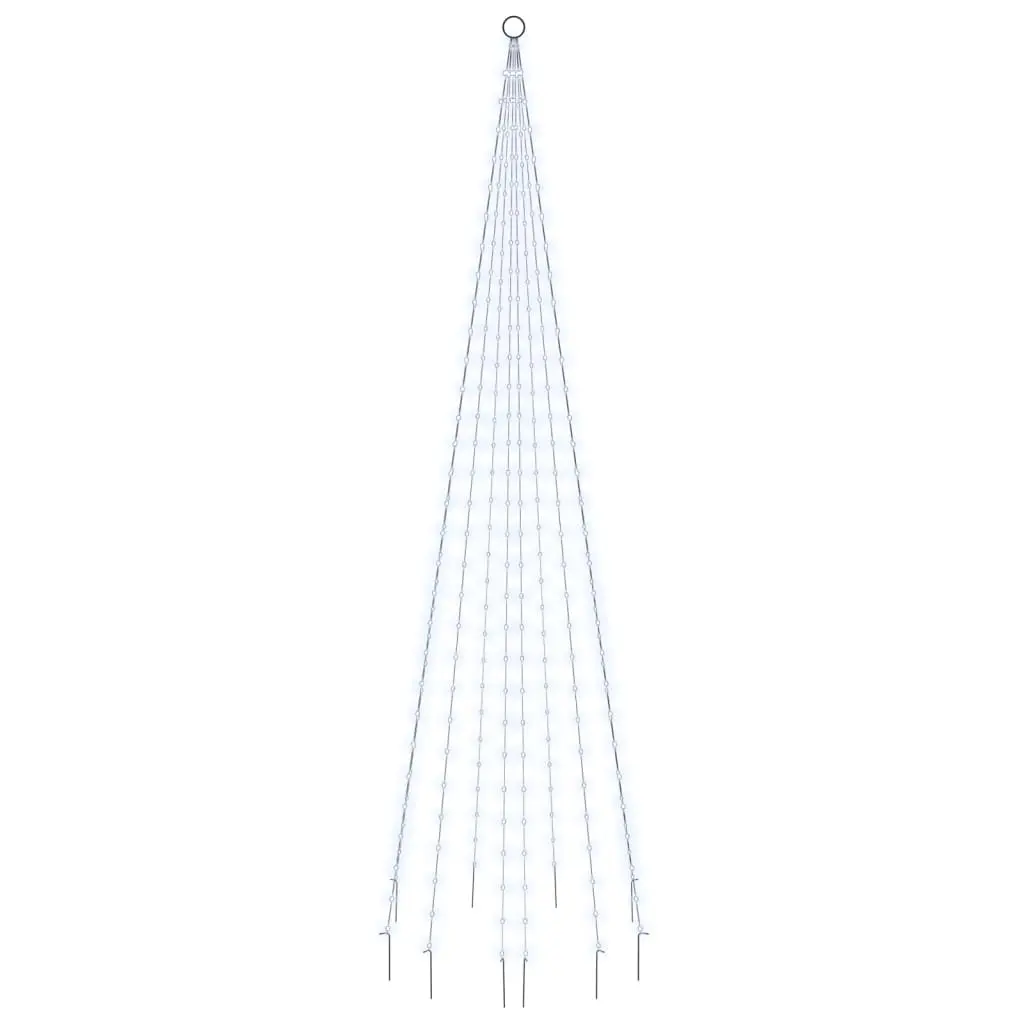 Christmas Tree on Flagpole Cold white 310 LEDs 300 cm 343523 - Home & Garden