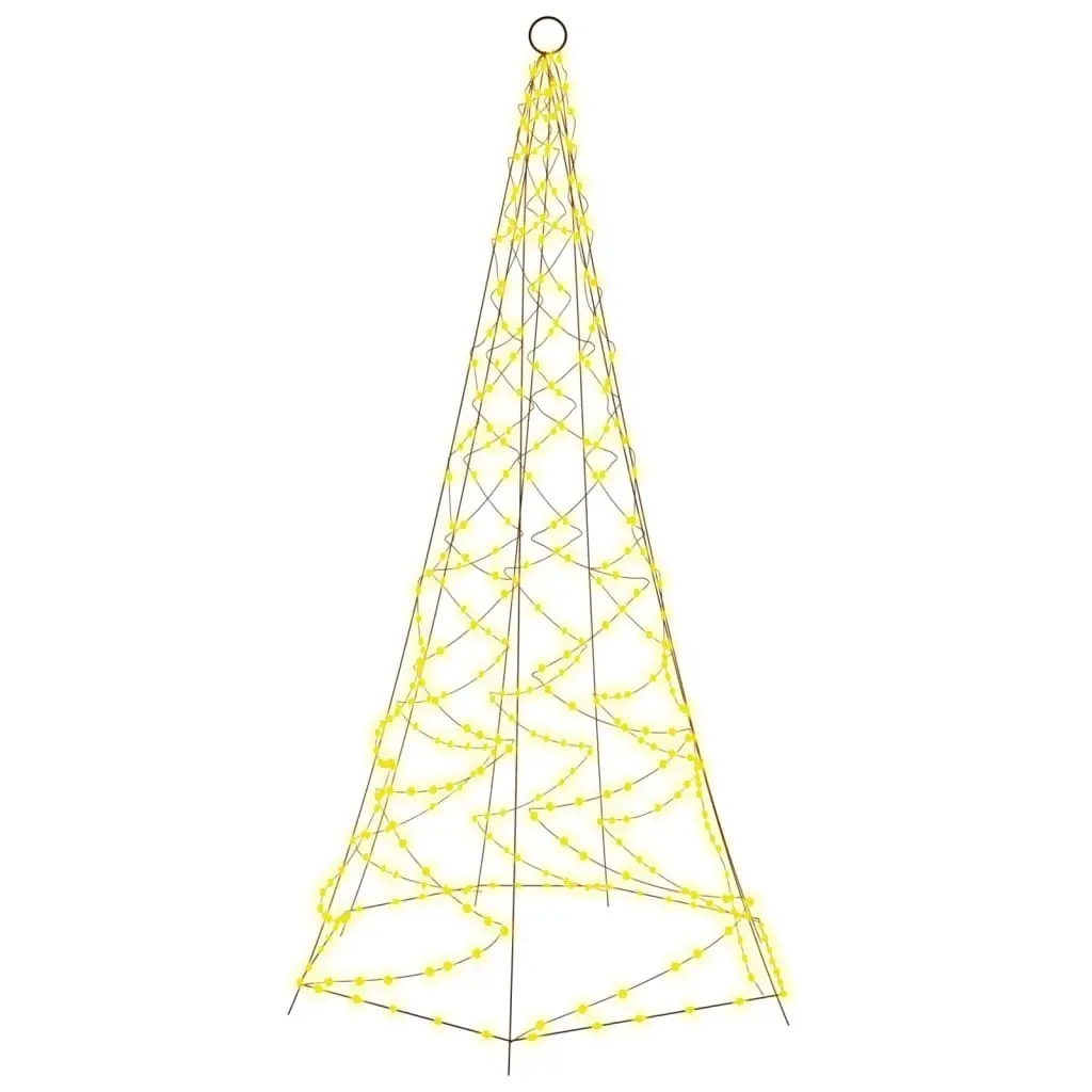Christmas Tree on Flagpole Warm White 200 LEDs 180 cm 343534 - Home & Garden