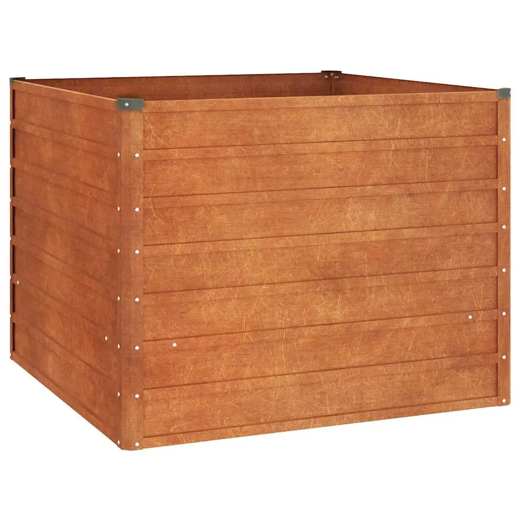 Garden Raised Bed Rusty 100x100x77 cm Corten Steel 151948 - Home & Garden