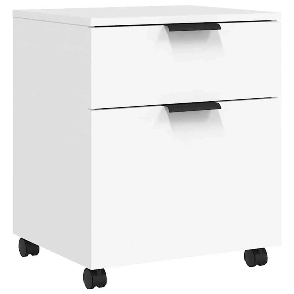 Mobile File Cabinet with Wheels White 45x38x54 cm Engineered Wood 811520 - Furniture