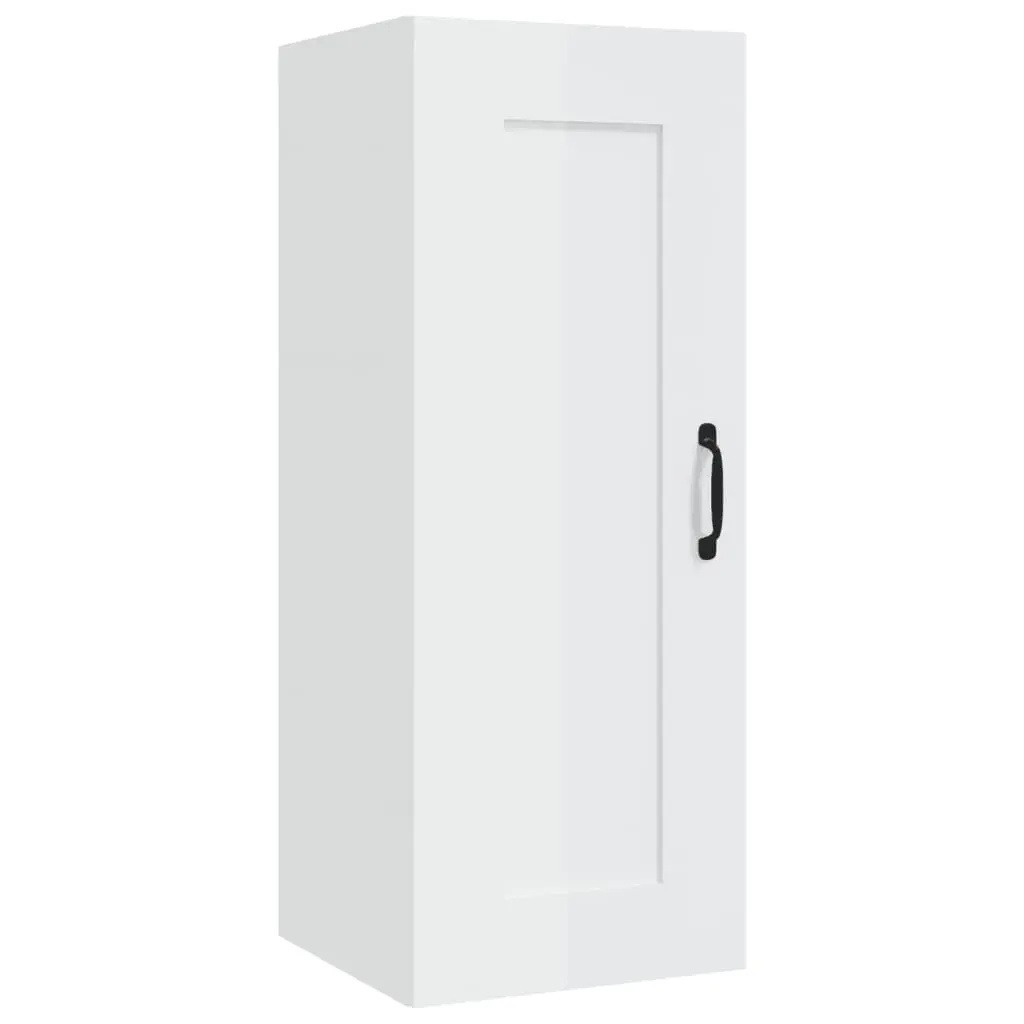 Hanging Cabinet High Gloss White 35x34x90 cm Engineered Wood 812480 - Furniture