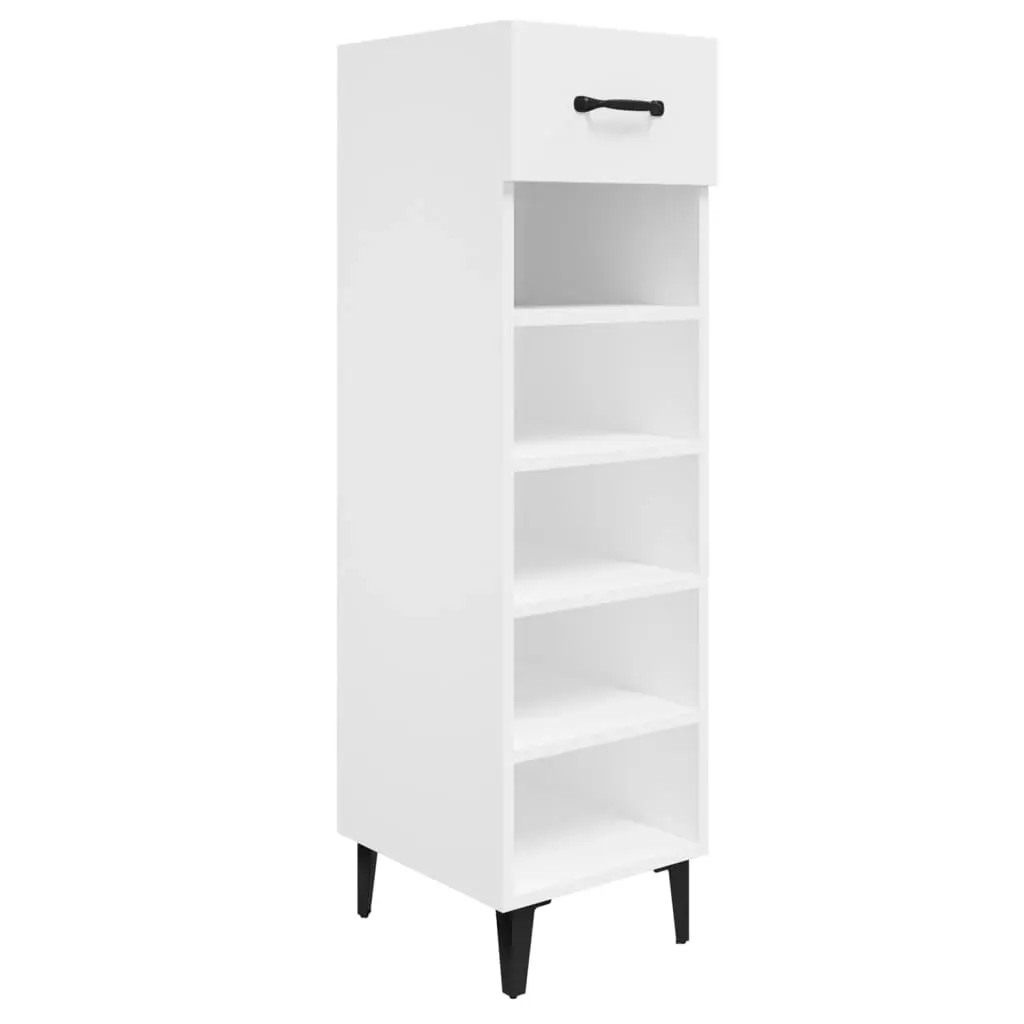 Shoe Cabinet High Gloss White 30x35x105 cm Engineered Wood 812813 - Home & Garden