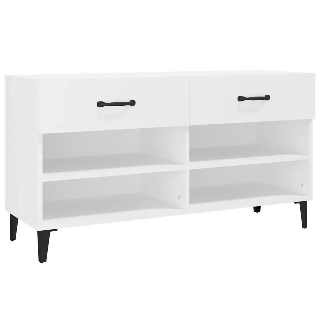 Shoe Cabinet White 102x35x55 cm Engineered Wood 812825 - Home & Garden