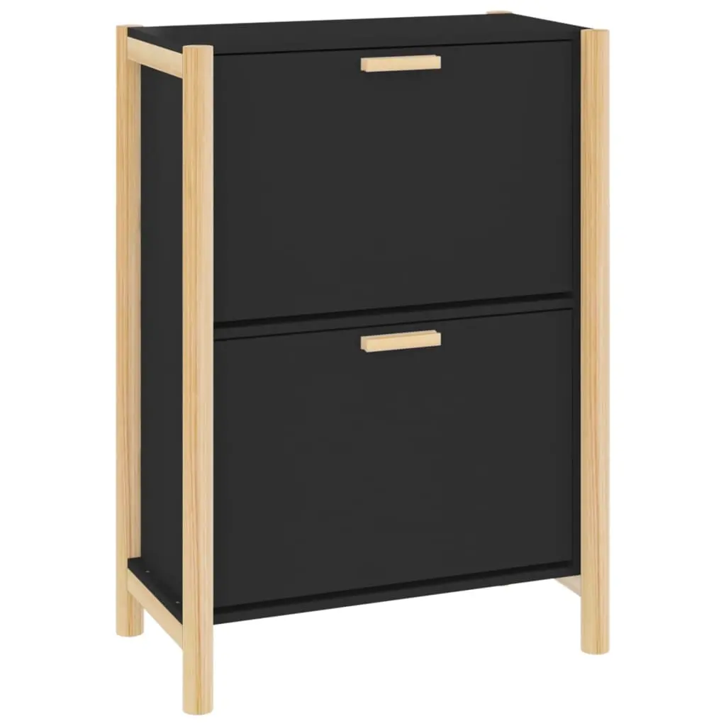 Shoe Cabinet Black 57.5x33x80 cm Engineered Wood 345685 - Home & Garden
