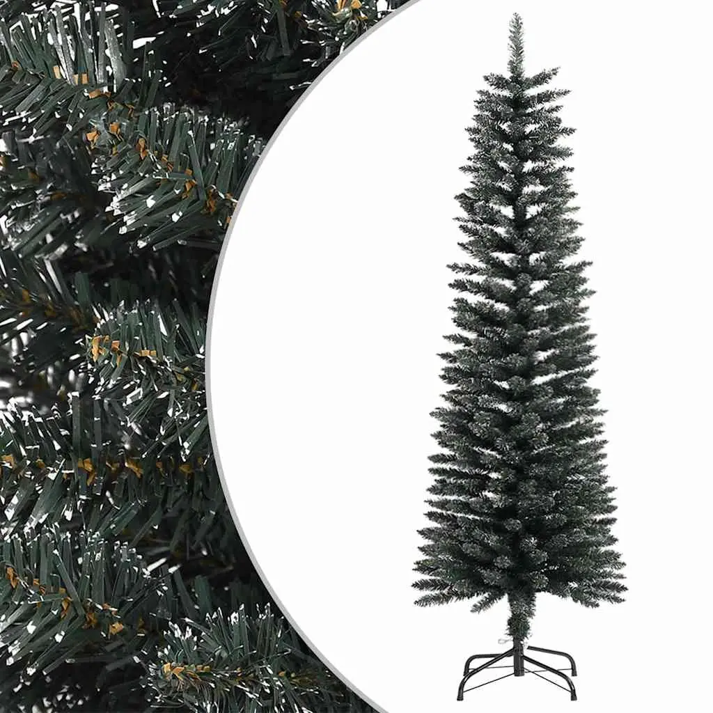 Artificial Slim Christmas Tree with Stand Green 150 cm PVC 345184 - Home & Garden