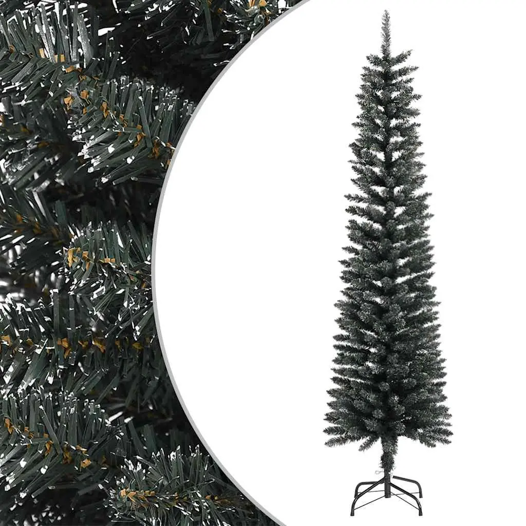Artificial Slim Christmas Tree with Stand Green 180 cm PVC 345185 - Home & Garden