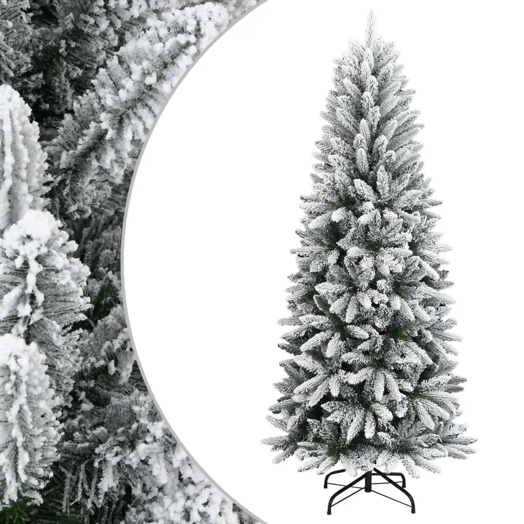 Artificial Christmas Tree with Flocked Snow 180 cm PVC&PE 345190 - Up to 60% Off Christmas Decoration Specials