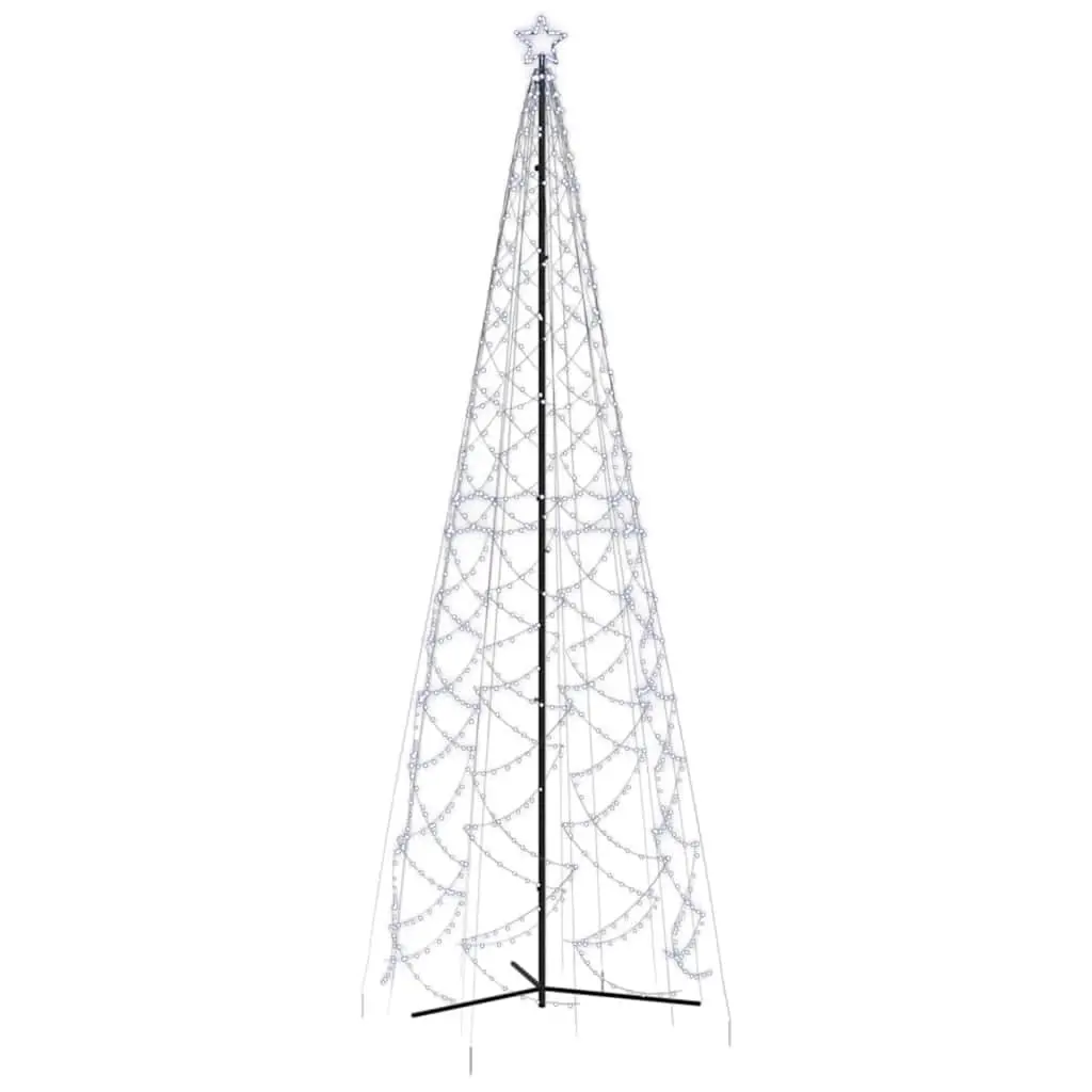 Christmas Cone Tree Cold White 1400 LEDs 160x500 cm 343712 - Home & Garden