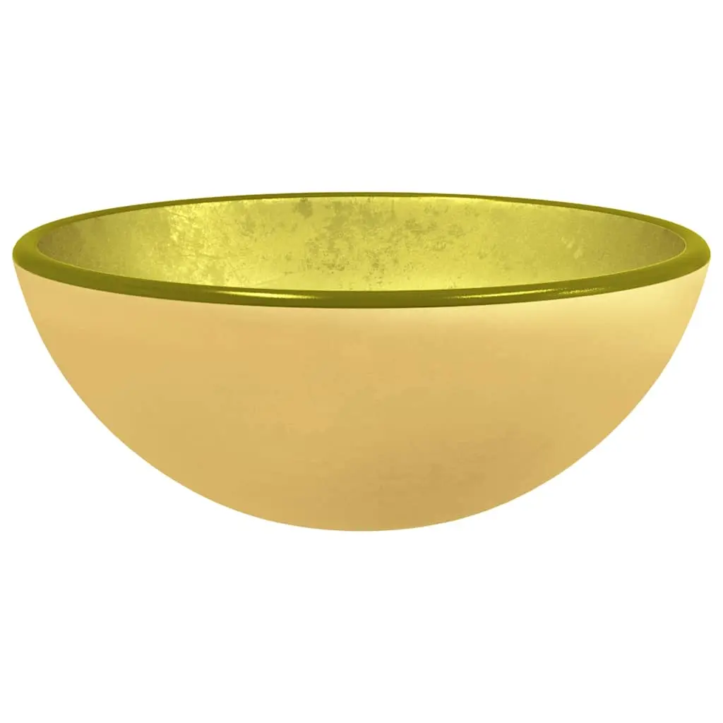 Basin Tempered Glass 30x12 cm Gold 345259 - Hardware