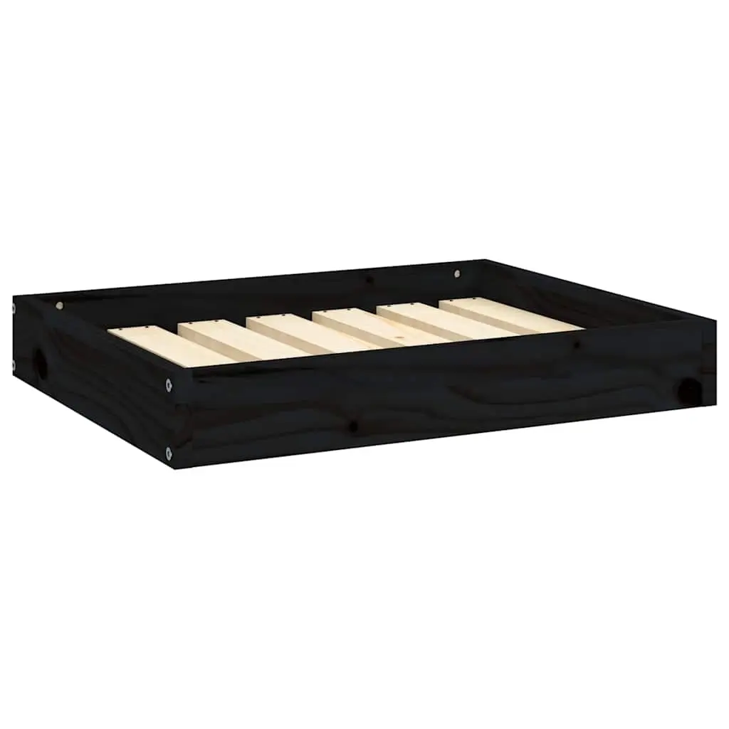 Dog Bed Black 61.5x49x9 cm Solid Wood Pine 820855 - Pets