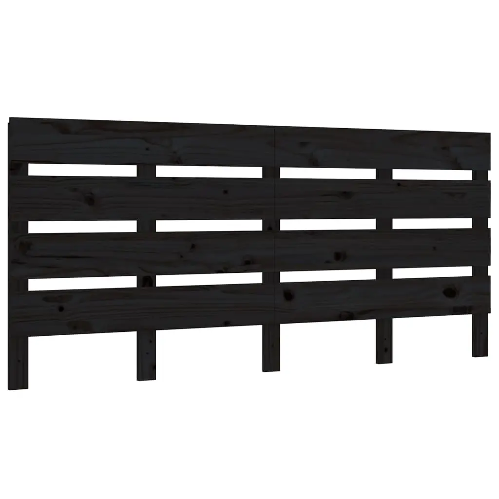 Headboard Black 180 cm Solid Wood Pine 821361 - Furniture