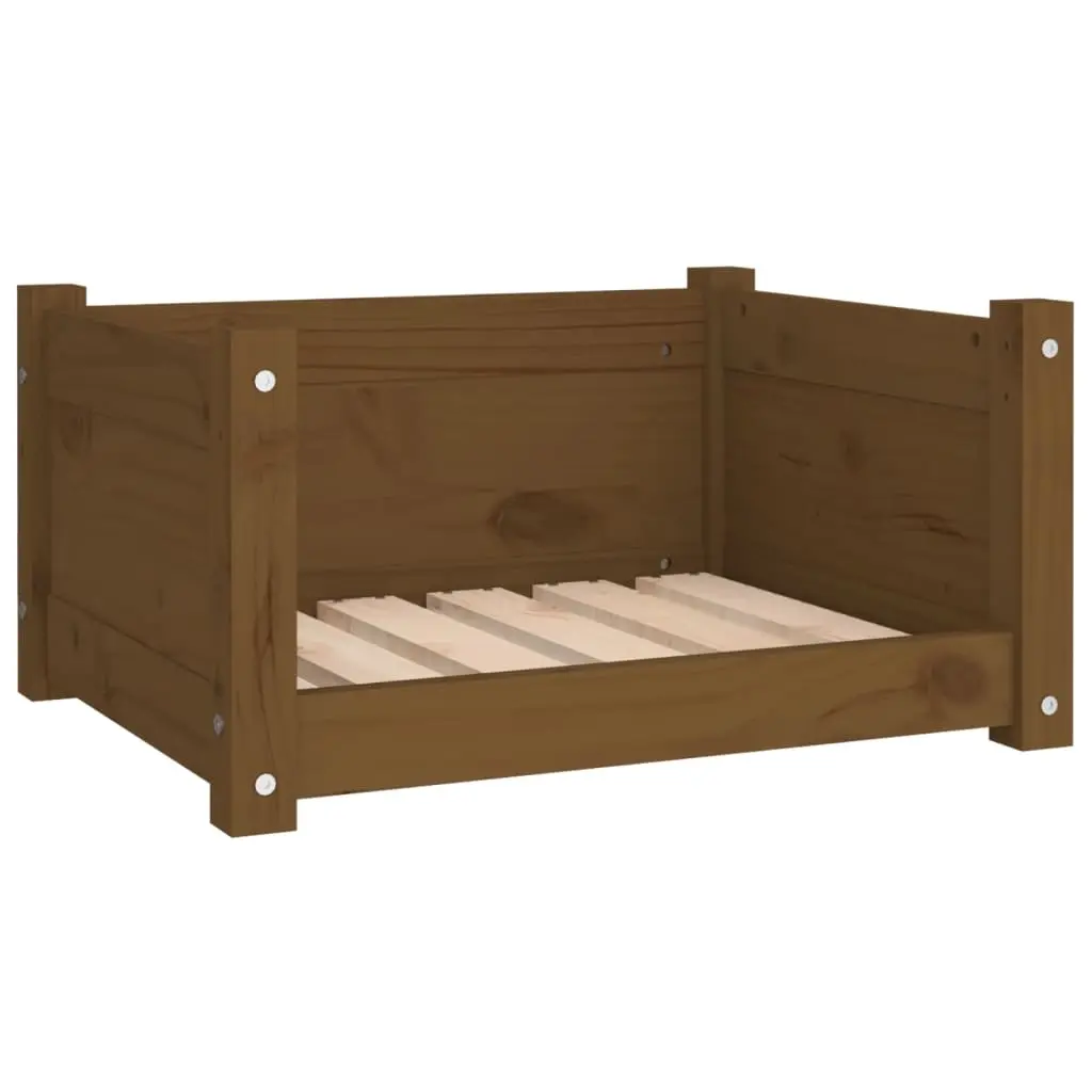 Dog Bed Honey Brown 55.5x45.5x28 cm Solid Pine Wood 821445 - Pets