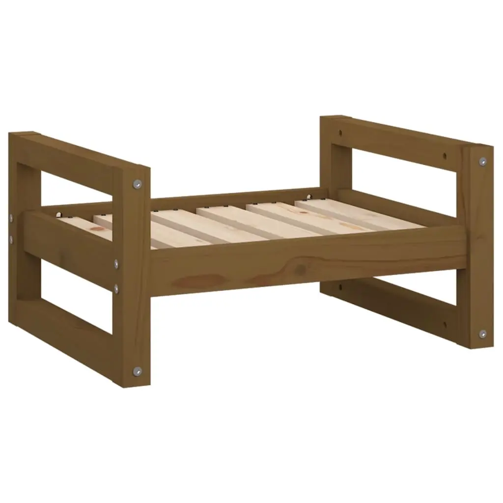 Dog Bed Honey Brown 55.5x45.5x28 cm Solid Pine Wood 821470 - Pets