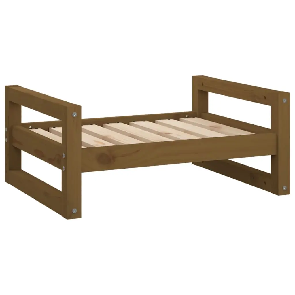 Dog Bed Honey Brown 65.5x50.5x28 cm Solid Pine Wood 821475 - Pets