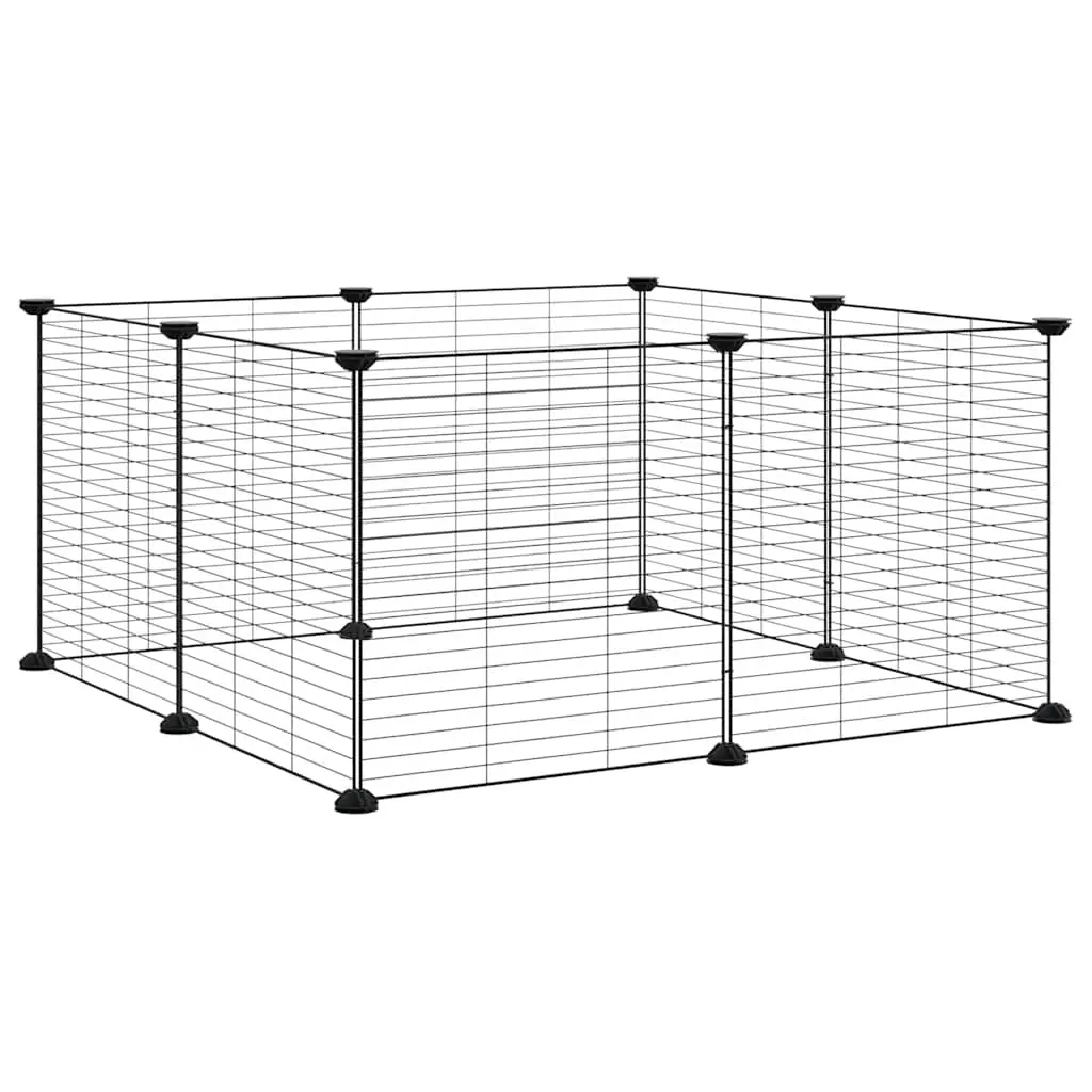8-Panel Pet Cage Black 35x35 cm Steel 171624