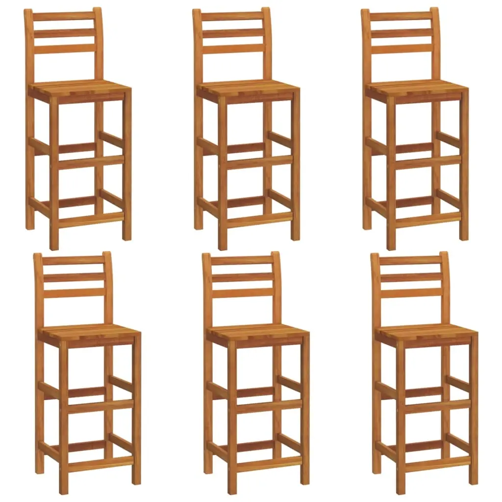 Bar Stools 6 pcs Solid Wood Acacia 3115987 - Furniture