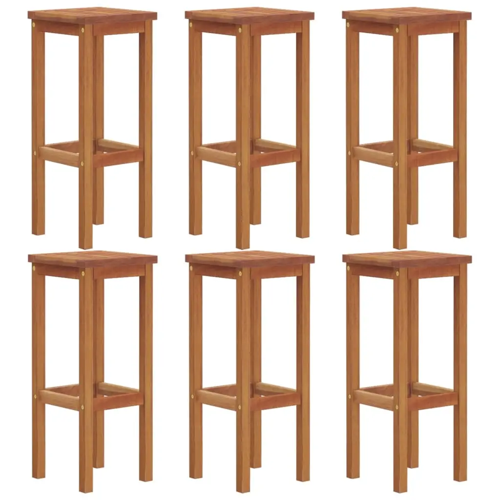 Bar Stools 6 pcs Solid Wood Acacia 3115990 - Furniture