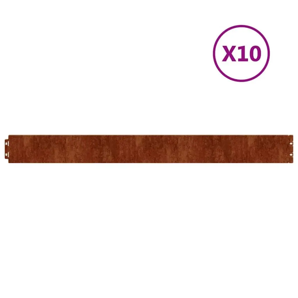 Lawn Edgings 10 pcs 10x103 cm Flexible Corten steel 821890 - Home & Garden