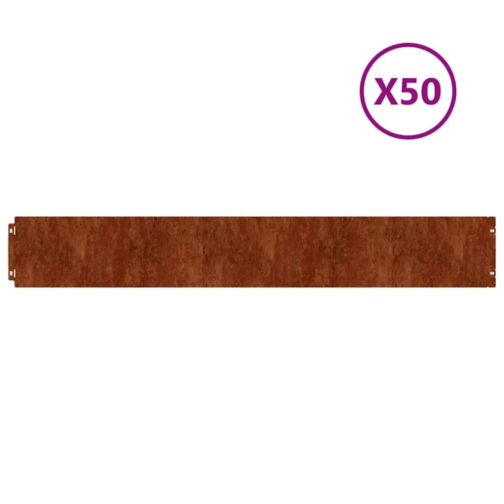 Lawn Edgings 10 pcs 15x103 cm Flexible Corten steel 821892 - Home & Garden