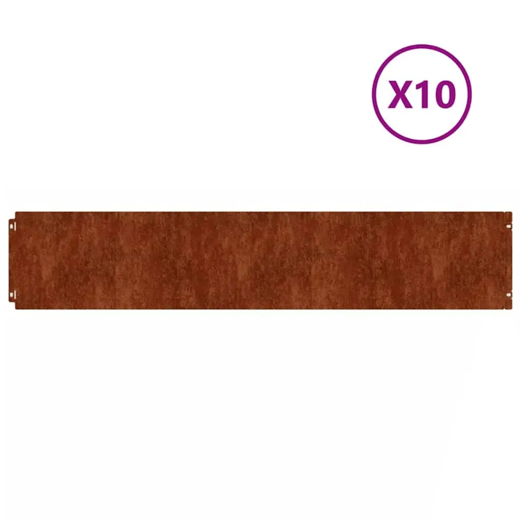 Lawn Edgings 10 pcs 20x103 cm Flexible Corten steel 821894 - Home & Garden